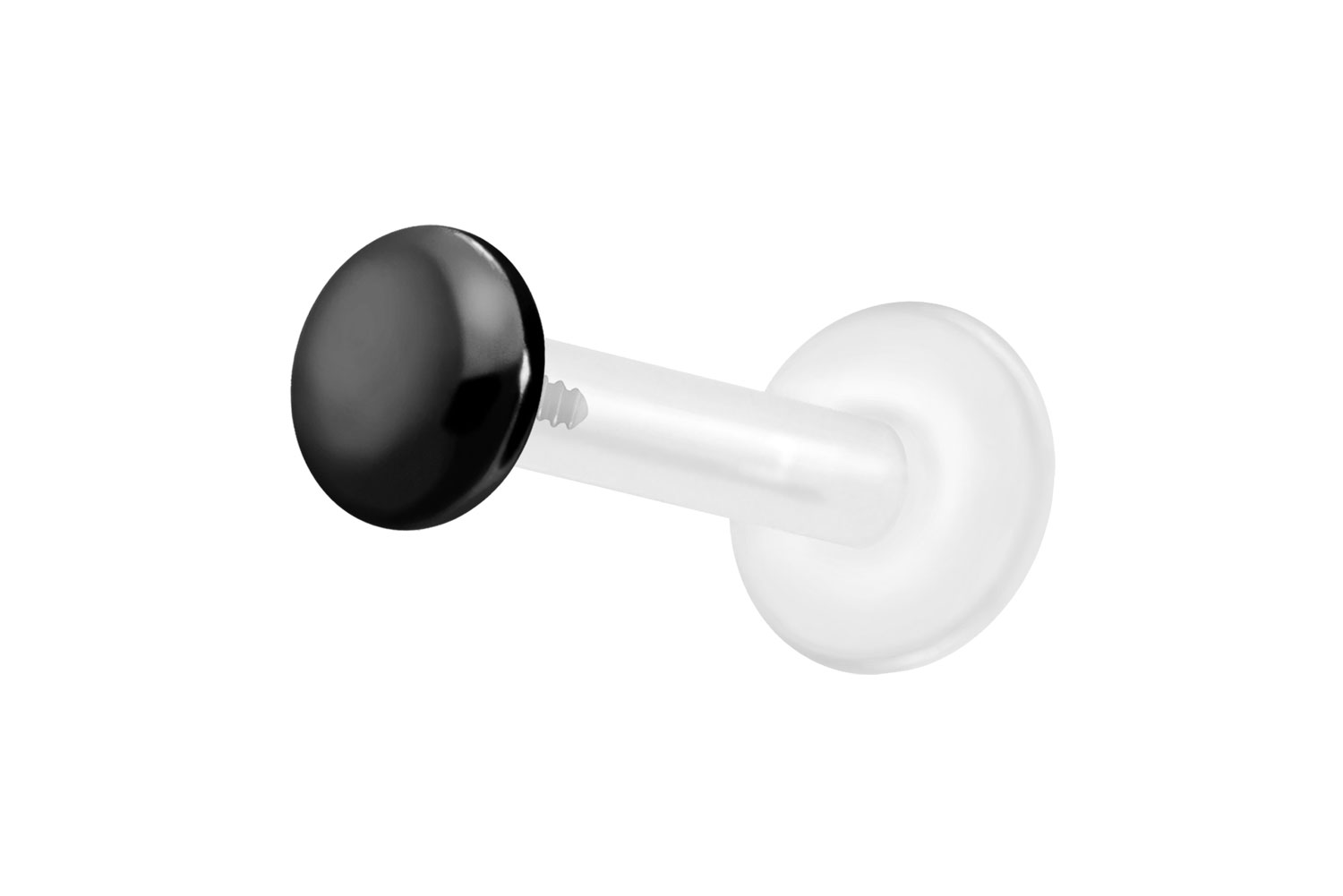 PTFE Labret mit Innengewinde + Titan-Aufsatz FLACH